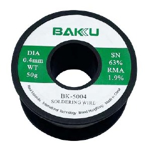 Припой BAKU BK-5004 0.4mm 50g Sn63% Pb35.1% rma 1.9% - фото