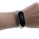 Ремешок для фитнесс браслета Mi Band 3/4 Metall цепочка подвеска на шею/на руку серебро - фото 1