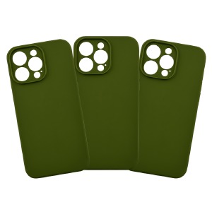 Силикон FULL PROTECTION iPhone 13 Pro Max "Soft touch" Original Army green (45) лого - фото