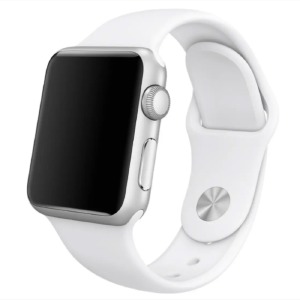 Ремешок для Apple Watch 38/40/41mm силиконовый (02) белый S - фото