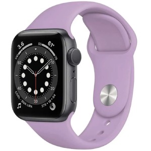 Ремешок для Apple Watch 38/40/41mm силиконовый (07) лавандовый S - фото