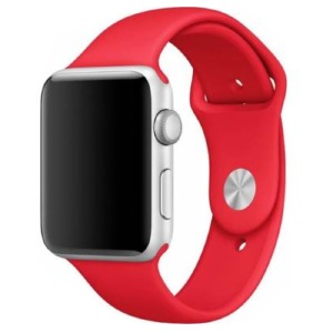 Ремешок для Apple Watch 42/44/45mm силиконовый красный L (6) - фото
