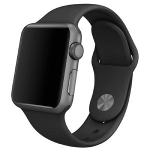 Ремешок для Apple Watch 42/44/45mm силиконовый (01) черный S - фото