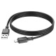 Кабель microUSB Hoco X101 2.4A силиконовый черный 1м (30) - фото 1