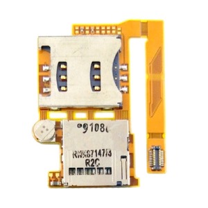 Разъем сим карты Sony Ericsson W890 на шлейфе с коннектором карты памяти - фото