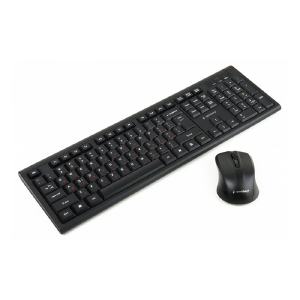 Игровой набор (беспроводные клавиатура+мышь) Gembird KBS-WM-03-UA (Ua/Eng/Ru) черный - фото