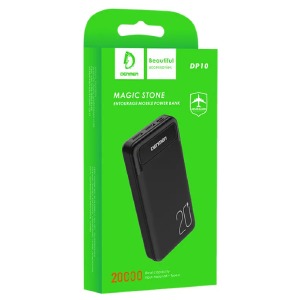 Power bank/Павербанк 20000mA Denmen DP10 2.1A/2USB (input micro/Type-C) белый - фото