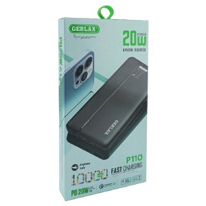 Power bank/Павербанк 10000mA Gerlax P11O PD20W/USB QC3.0/3А (input micro/Type-C) черный - фото