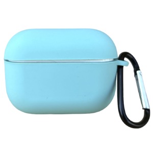 Чехол силикон AirPods Pro/Pro2 microfiber (18) Turquoise с карабином  - фото