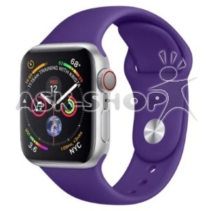 Ремешок для Apple Watch 42/44/45mm силиконовый (41) фиалковый L - фото