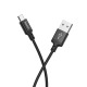 Кабель microUSB Hoco X14 тканевый черный 1м (33) - фото 1