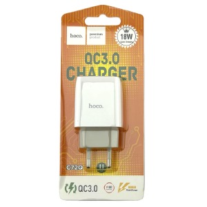 Блочек USB Hoco C72Q 18W QC3.0 1USB белый (36) - фото