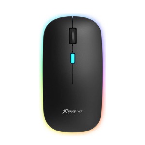 Компьютерная мышка беспроводная Xtrike GW-113 RGB/4 кнопки/BT5.2/USB 2.4GHz/800-1600DPI черная - фото