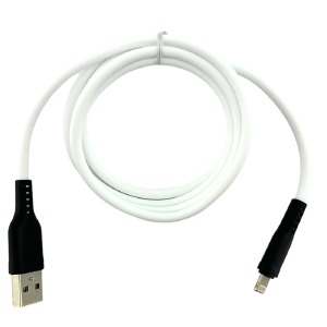 Кабель iPhone Lightning Gerlax D7LW 3A силиконовый белый 1м в т.у. - фото