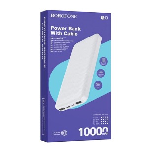 Power bank/Павербанк 10000mA Borofone BJ3 2A/2USB (input micro/Type-C) белый - фото