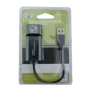 Переходник USB-LAN сетевая карта RJ45 2.0 10/100Mb черный - фото