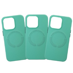 Накладка MagSafe LEATHER iPhone 13 Pro Turquoise - фото