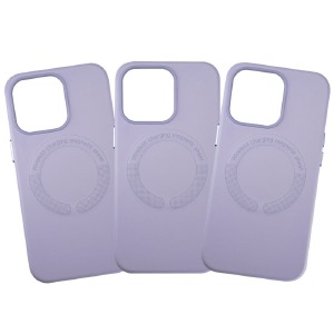 Накладка MagSafe LEATHER iPhone 13 Pro Purple - фото