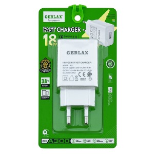 Блочек USB Gerlax A300 3A 18w QC 3.0 1USB белый блистер - фото