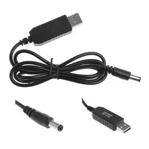 Кабель DC-USB 12V 5.5х2.1мм (для роутера от повербанка) в т.у. - фото