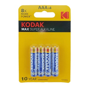 LR03 Батарейки Kodak Max AAА щелочная по 4 шт(мизинчиковые)/цена за 1 бат. - фото