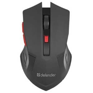 Компьютерная мышка беспроводная Defender Accura MM-275 6 кнопок/USB 2.4GHz/800-1600DPI в блистере черно-красная - фото