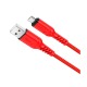 Кабель microUSB Hoco X59 тканевой красный 2м (33) - фото 1