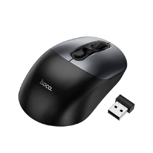 Компьютерная мышка беспроводная Hoco GM28 3 кнопки/USB 2.4GHz/1200DPI черно-серая (15) - фото