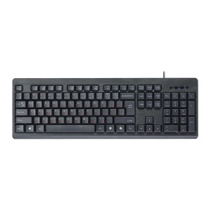 Клавиатура USB Maxxter KB-112-U (Ua/Eng/Ru) 104 клавиши/полноразмерная черная 1,8м - фото