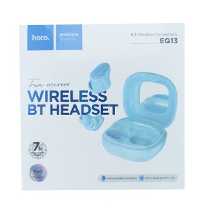 Hands Free Bluetooth Hoco EQ13 голубые BT5.3 40mah+400mah (14) - фото