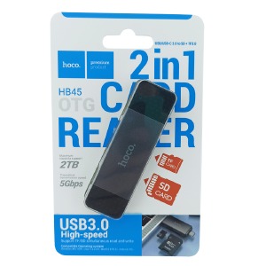 Card-reader USB/Type-C 3.0 Hoco HB45 SD+TF3.0 серый (50) - фото