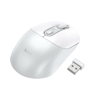 Компьютерная мышка беспроводная Hoco GM28 3 кнопки/USB 2.4GHz/1200DPI в блистере белая (15) - фото