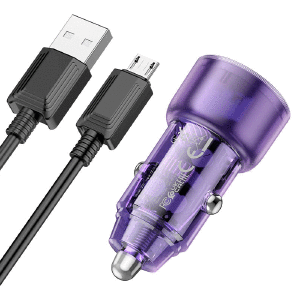 АЗУ iPhone Type-C to Lightning Hoco Z52 1USB/QC3.0/38W/PD20W фиолетовое - фото