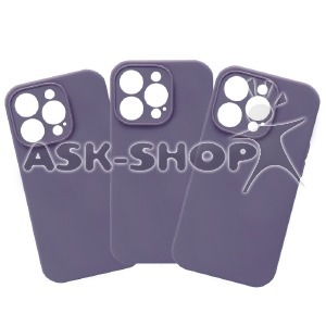 Накладка FULL PROTECTION iPhone 15 "Soft touch" Original Lavender grey (28) лого - фото