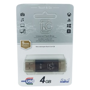 USB 4GB 2.0 T&G 009 Star USB+Type-C черная - фото