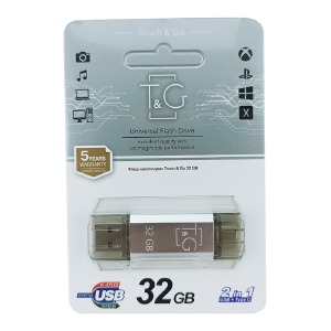 USB 32GB 2.0 T&G 009 Star USB+Type-C серебрянная - фото