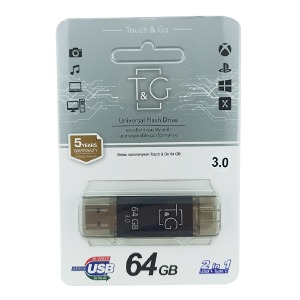 USB 64GB 3.0 T&G 009 Star USB+Type-C черная - фото