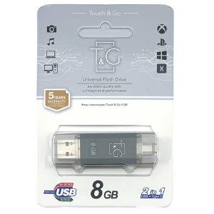 USB 8GB 2.0 T&G 009 Star USB+Type-C черная - фото