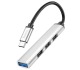 HUB Type-C Hoco HB26 4в1 (USB3.0+USB2.0х3) серебрянный - фото 1