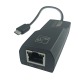 Переходник Type-C-LAN сетевая карта RJ45 2.0 10/100/1000Mb черный  - фото 1