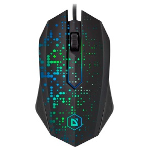 Компьютерная мышка проводная USB Defender Event MB-754 RGB/3 кнопки/1000DPI черная 1,5м - фото