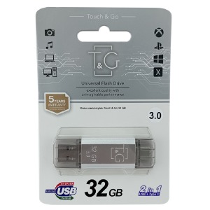 USB 32GB 3.0 T&G 009 Star USB+Type-C серебрянная - фото