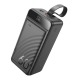 Power bank/Павербанк 60000mA Hoco J123C 3USB/QC3.0/22.5W/PD20W/LCD дисплей (input Lightning, micro, Type-C 18W) черный - фото 1