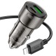 АЗУ iPhone Type-C to Lightning Hoco Z52 1USB/QC3.0/38W/PD20W черное - фото 1