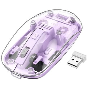 Компьютерная мышка беспроводная Hoco GM29 4 кнопки/BT/USB 2.4GHz/800-1600DPI фиолетовая - фото