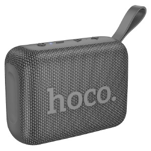 Колонка Hoco HC28 18W/BT5.4/USB/TFcard/FM/TWS/1200mAh серая 12,5х9,5х5,4 см - фото