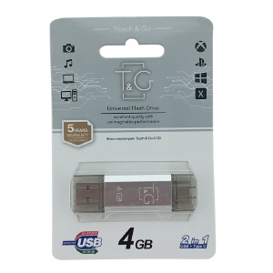 USB 4GB 2.0 T&G 009 Star USB+Type-C серебрянный - фото