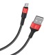 Кабель microUSB Hoco X26 тканевой черно-красный 1м (30) - фото 1