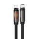 Кабель iPhone PD Type-C to Lightning Hoco U136 Led индикатор 27W черный 1,2м  - фото 1