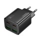 Блочек USB Hoco N55 GaN 2USB/2PD20W/3A/QC3.0 черный - фото 1